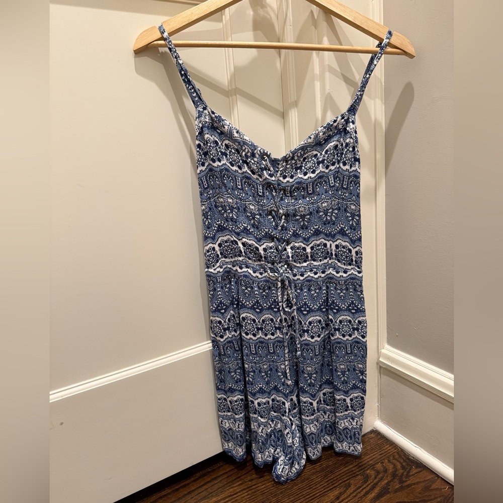 Hollister Blue and White Romper